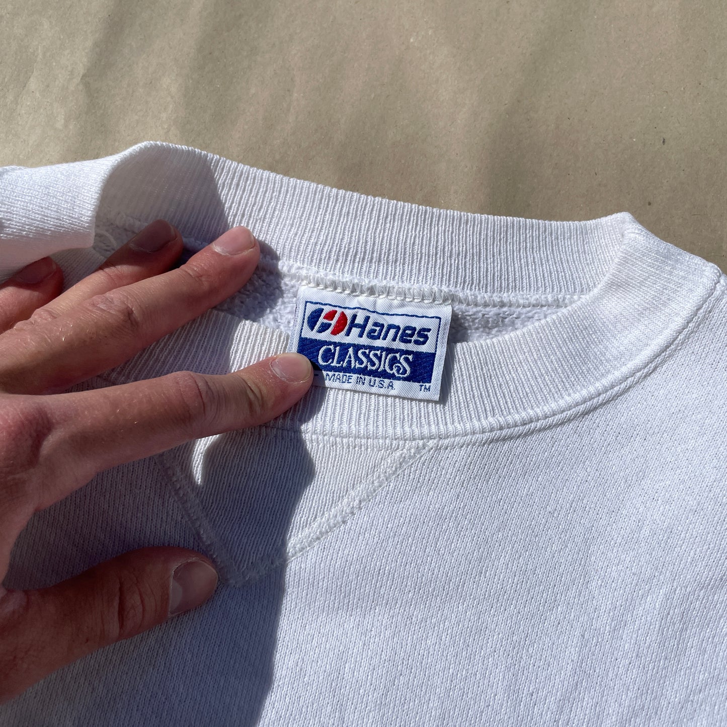 Hvid Vintage Grafisk Sweatshirt