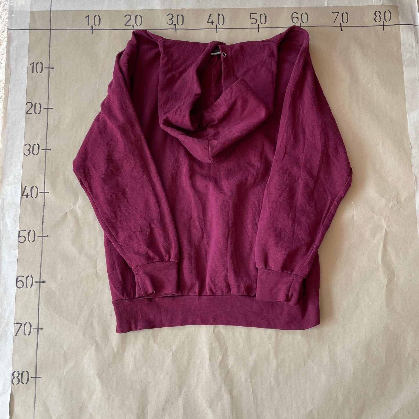 Bordeaux Rød Vintage Hoodie