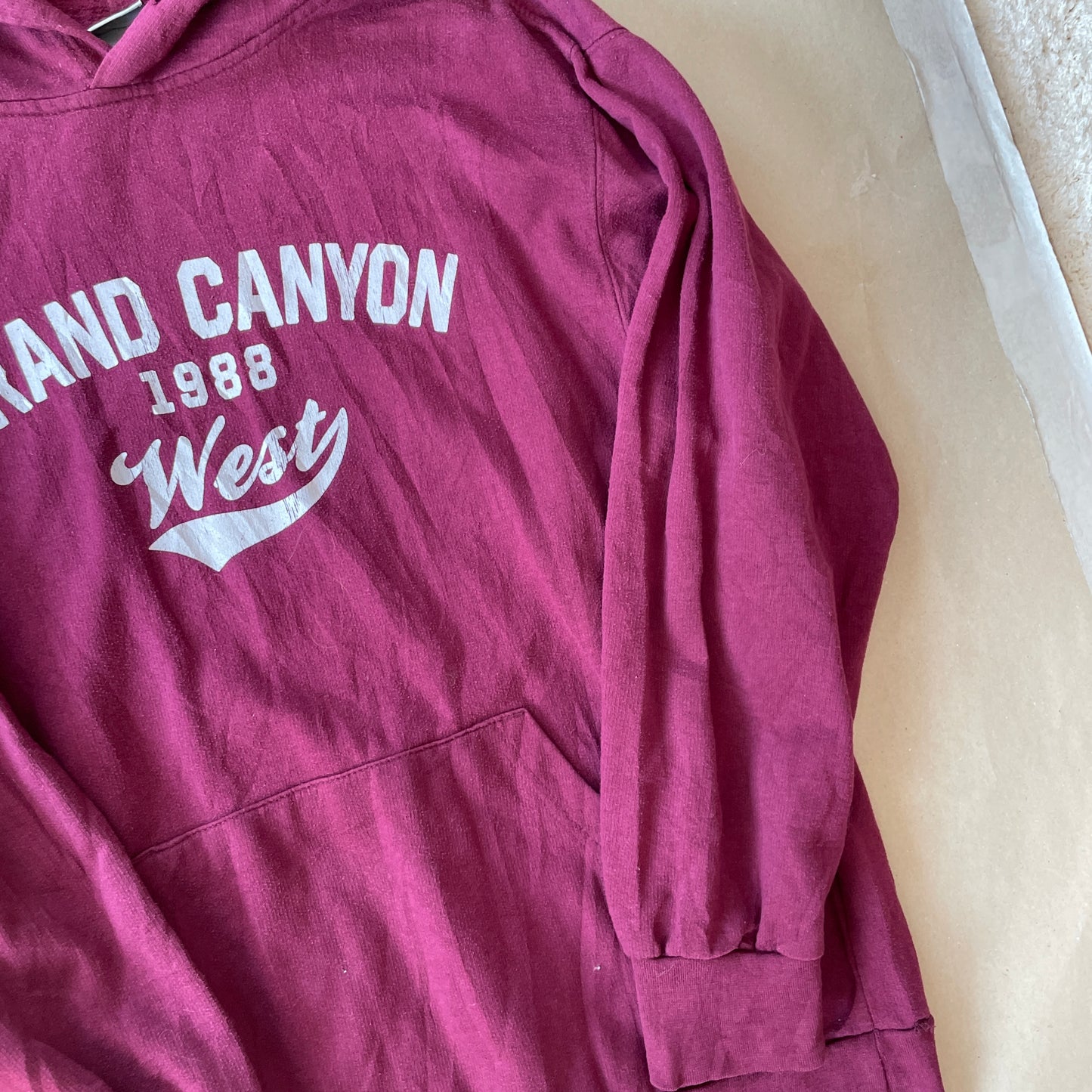Bordeaux Rød Vintage Hoodie