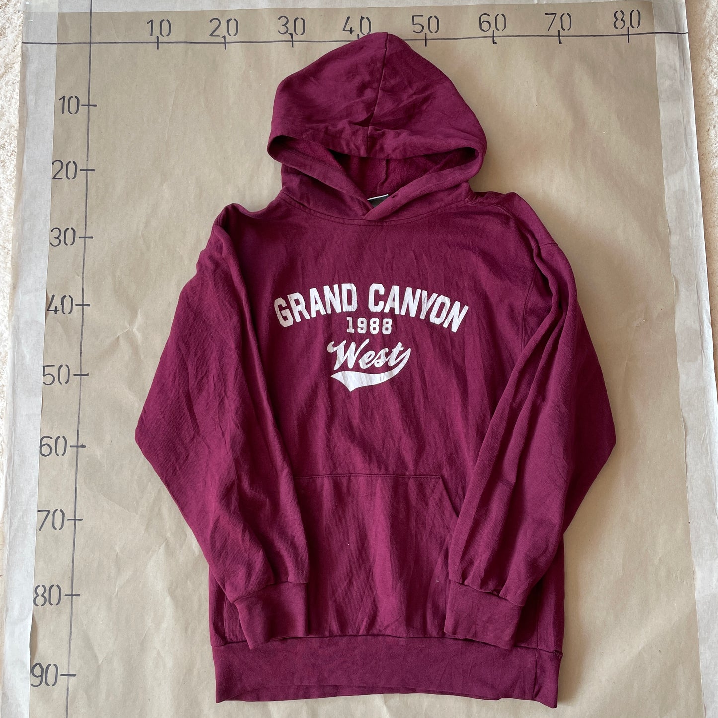 Bordeaux Rød Vintage Hoodie