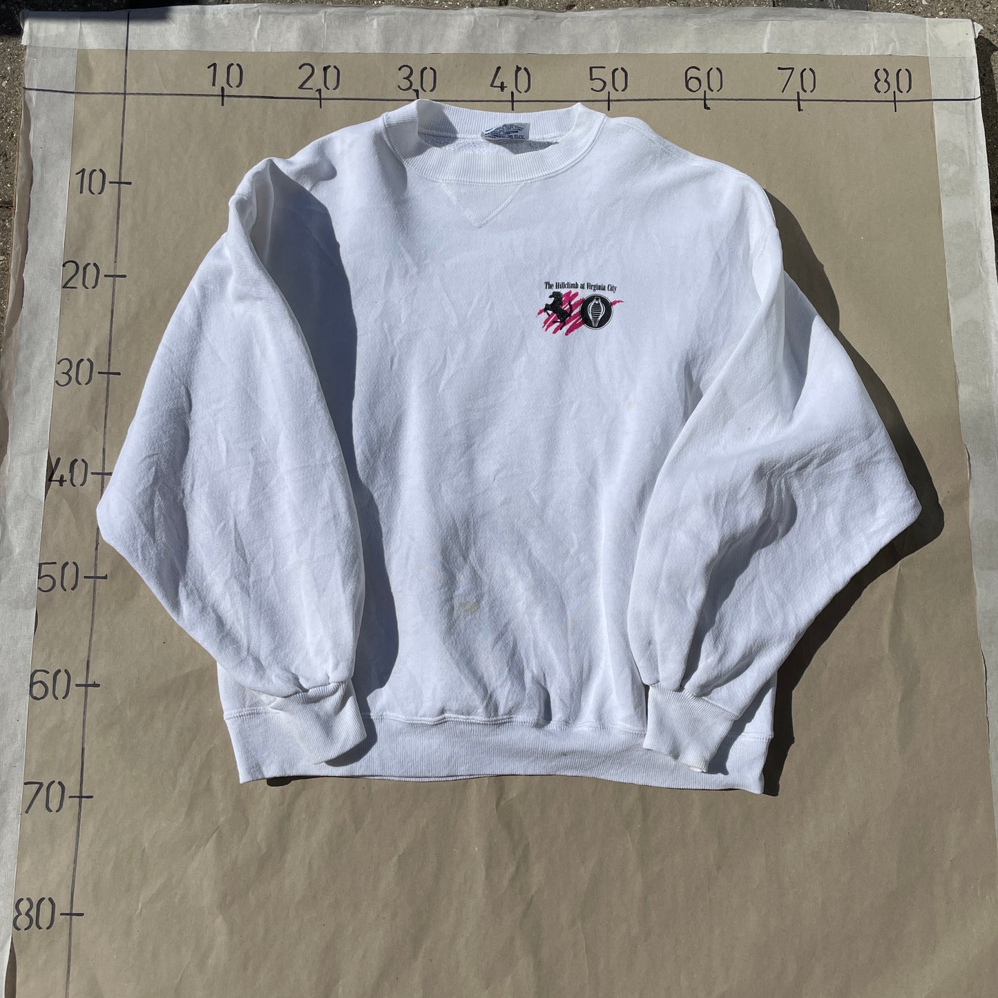 Hvid Vintage Grafisk Sweatshirt
