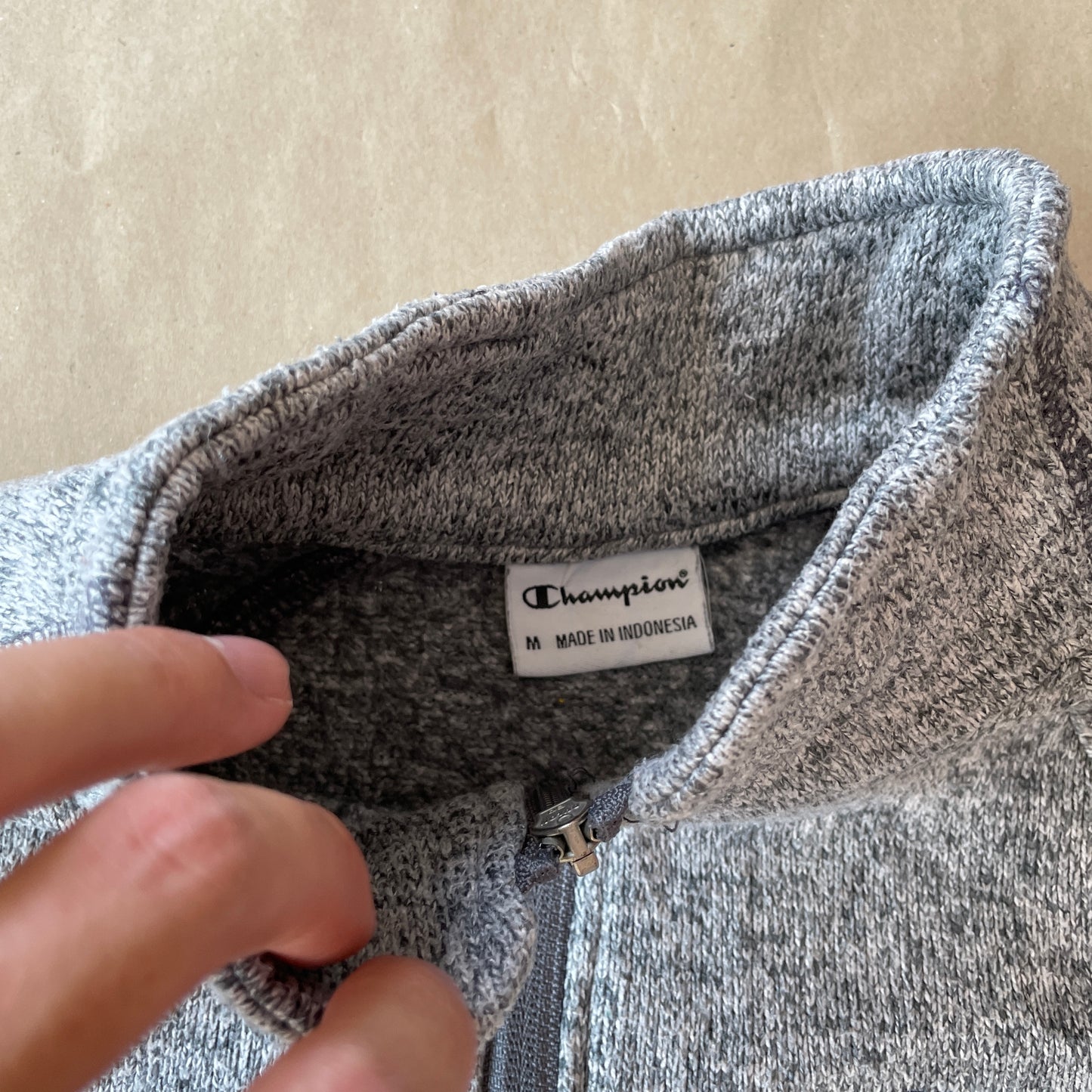 Grå Vintage Champion 1/4 Zip