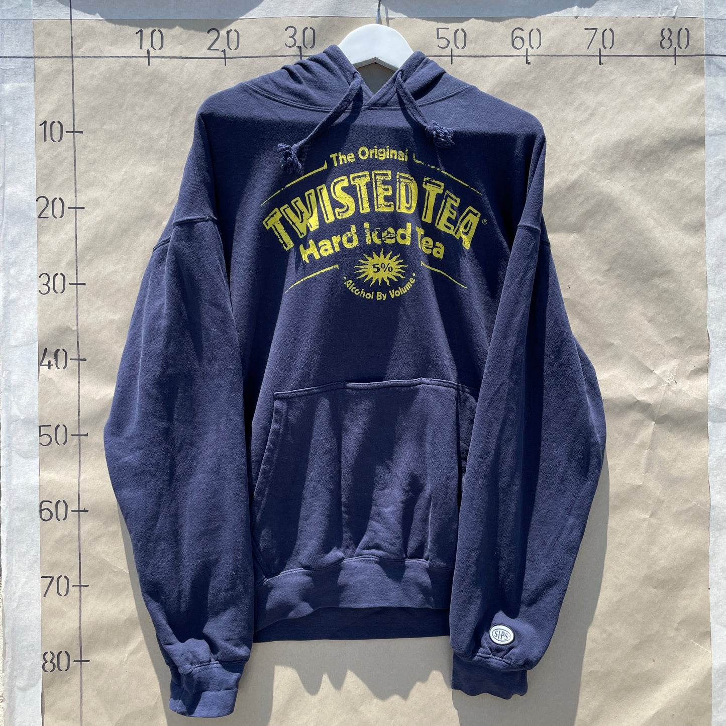 Twisted Tea Navy Hoodie Med Retro Print
