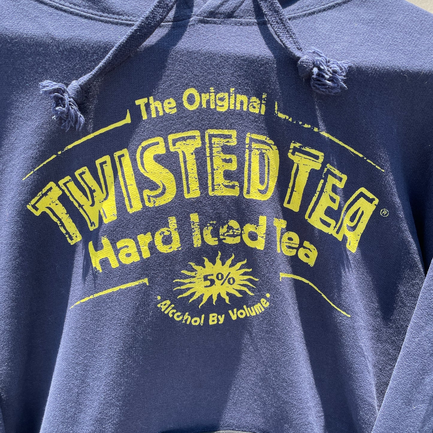 Twisted Tea Navy Hoodie Med Retro Print