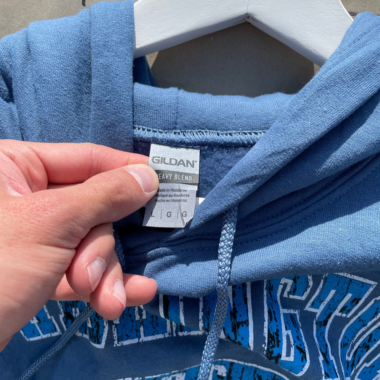 Blå Washington D.C. Vintage Hoodie Med USA Print