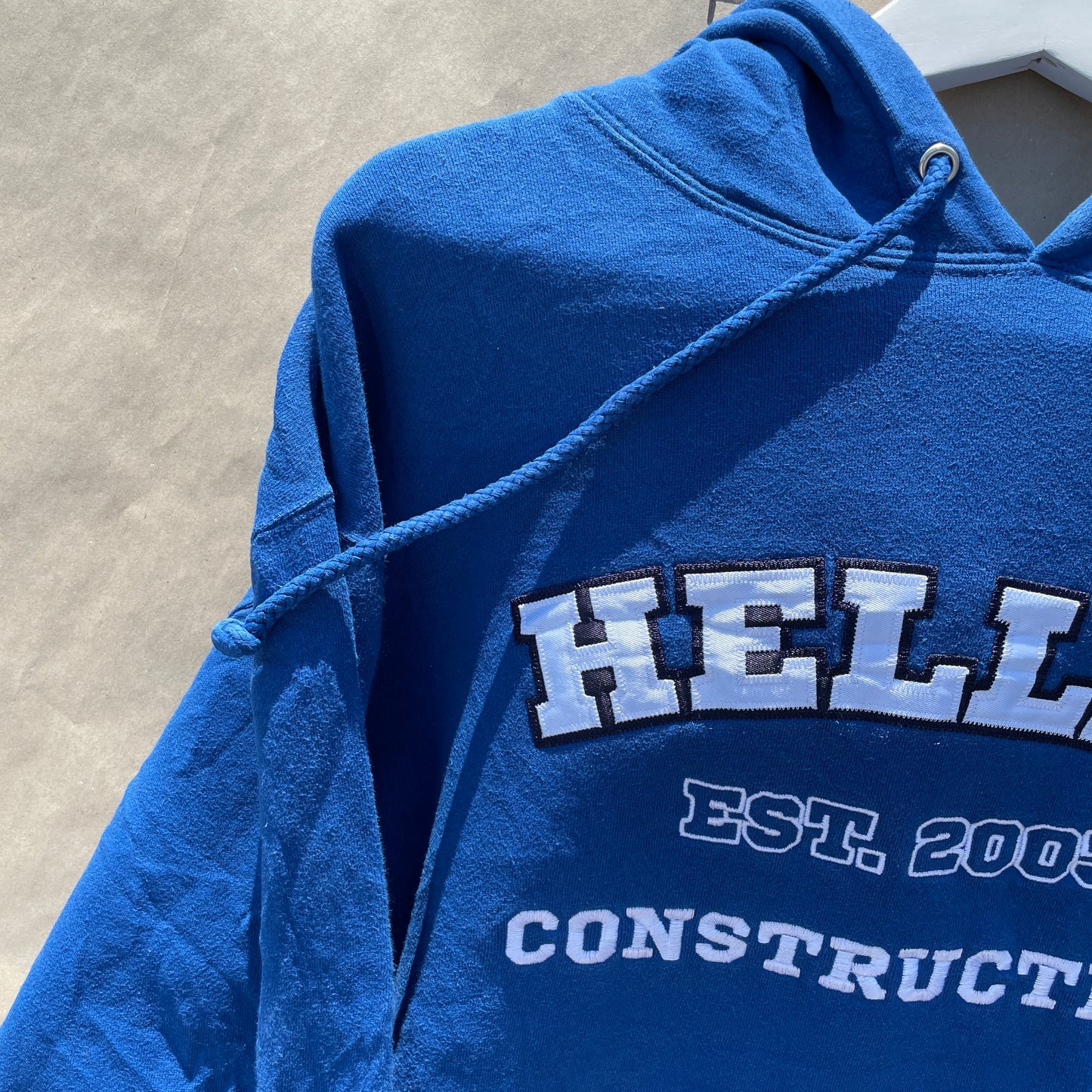 Blå Hellas Construction Hættetrøje Med Broderet Print