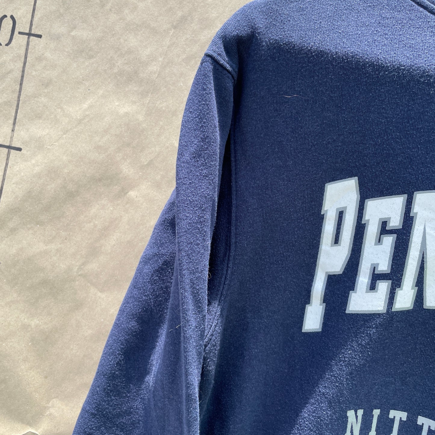 Marineblå Penn State Vintage Hoodie Med Klassisk Collegelook