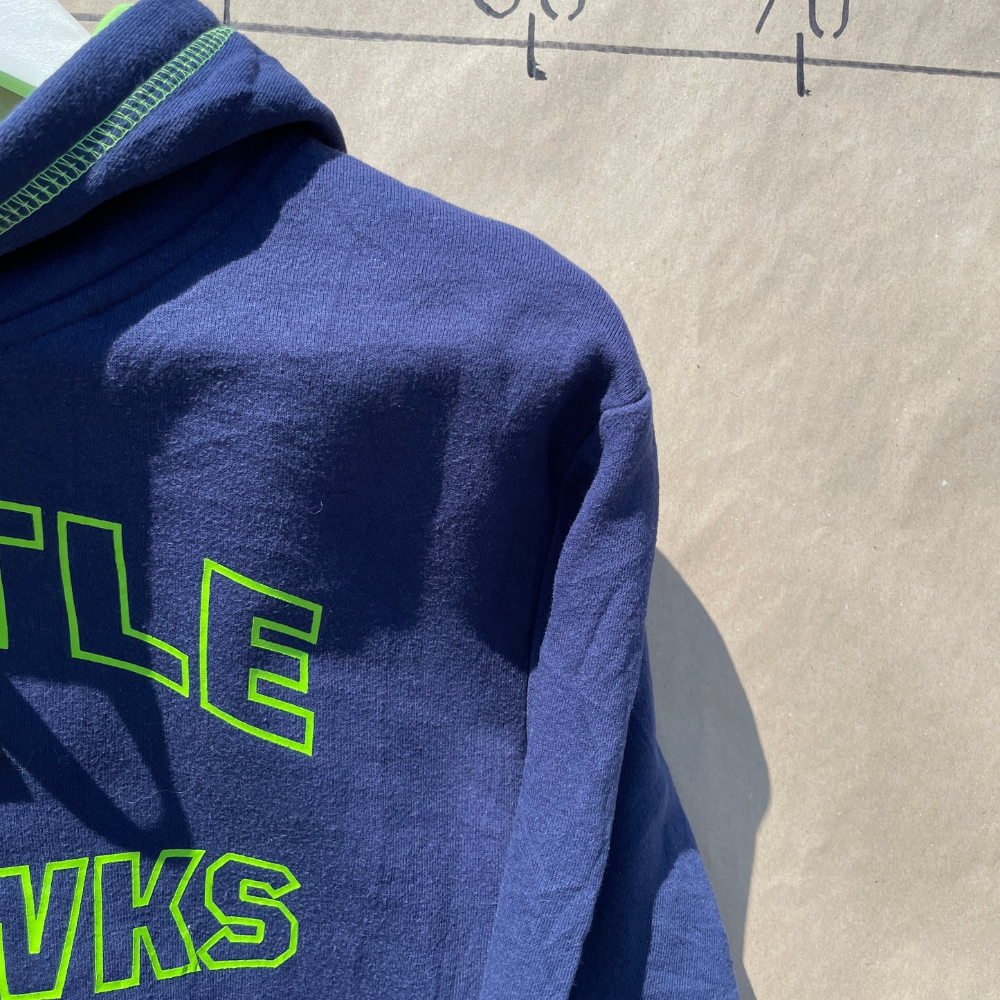 Blå Seattle Seahawks Hoodie Med Neon Detaljer