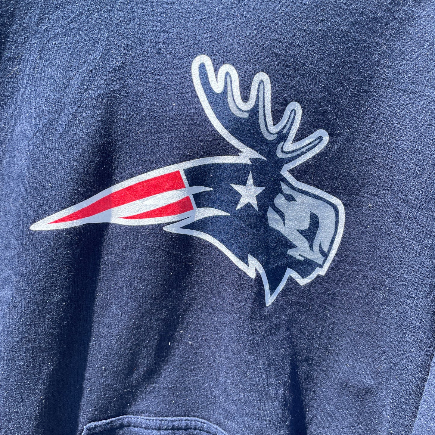 Mørkeblå Moose Patriots Hoodie Med Grafisk Print