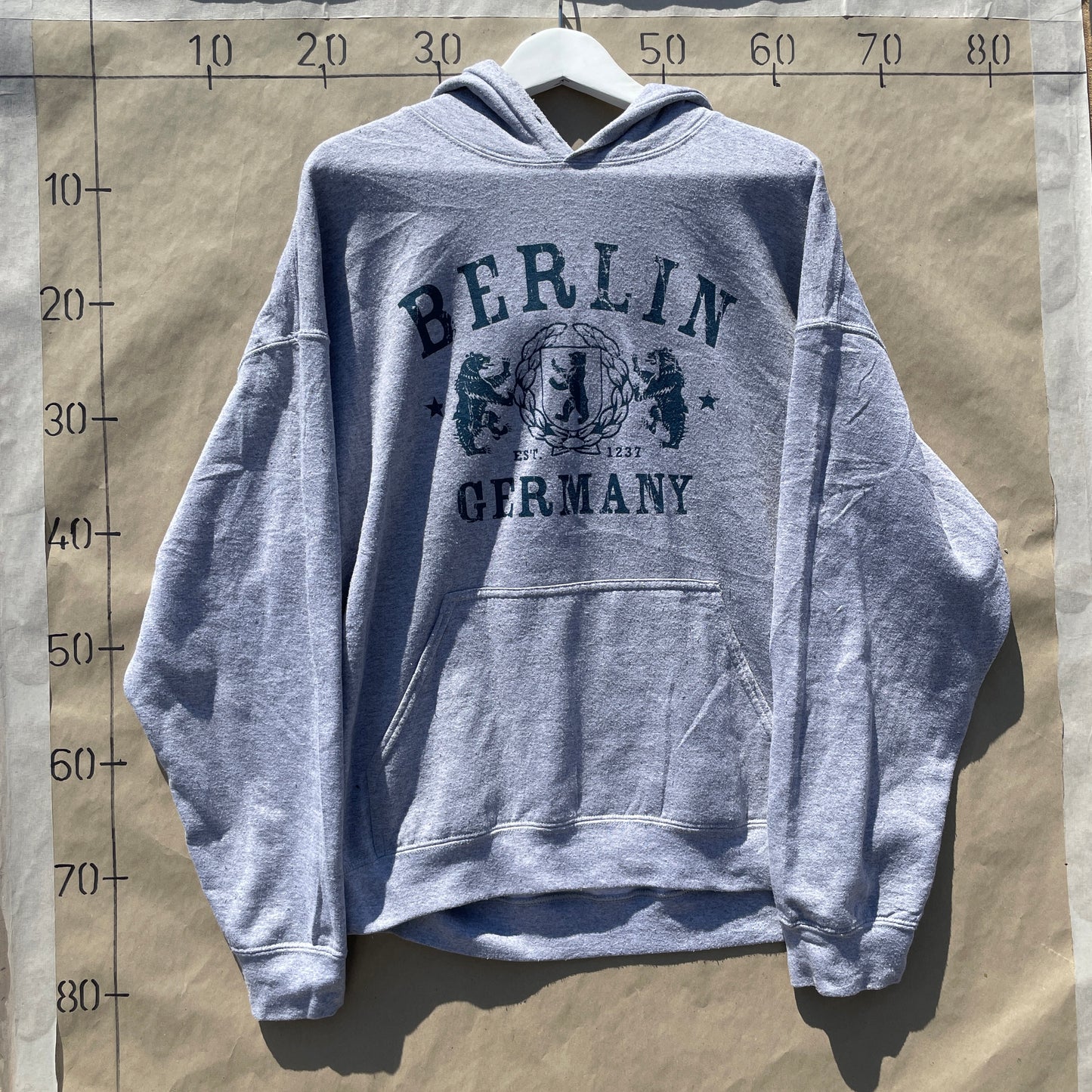 Grå Berlin Germany Hættetrøje Med Vintage Print