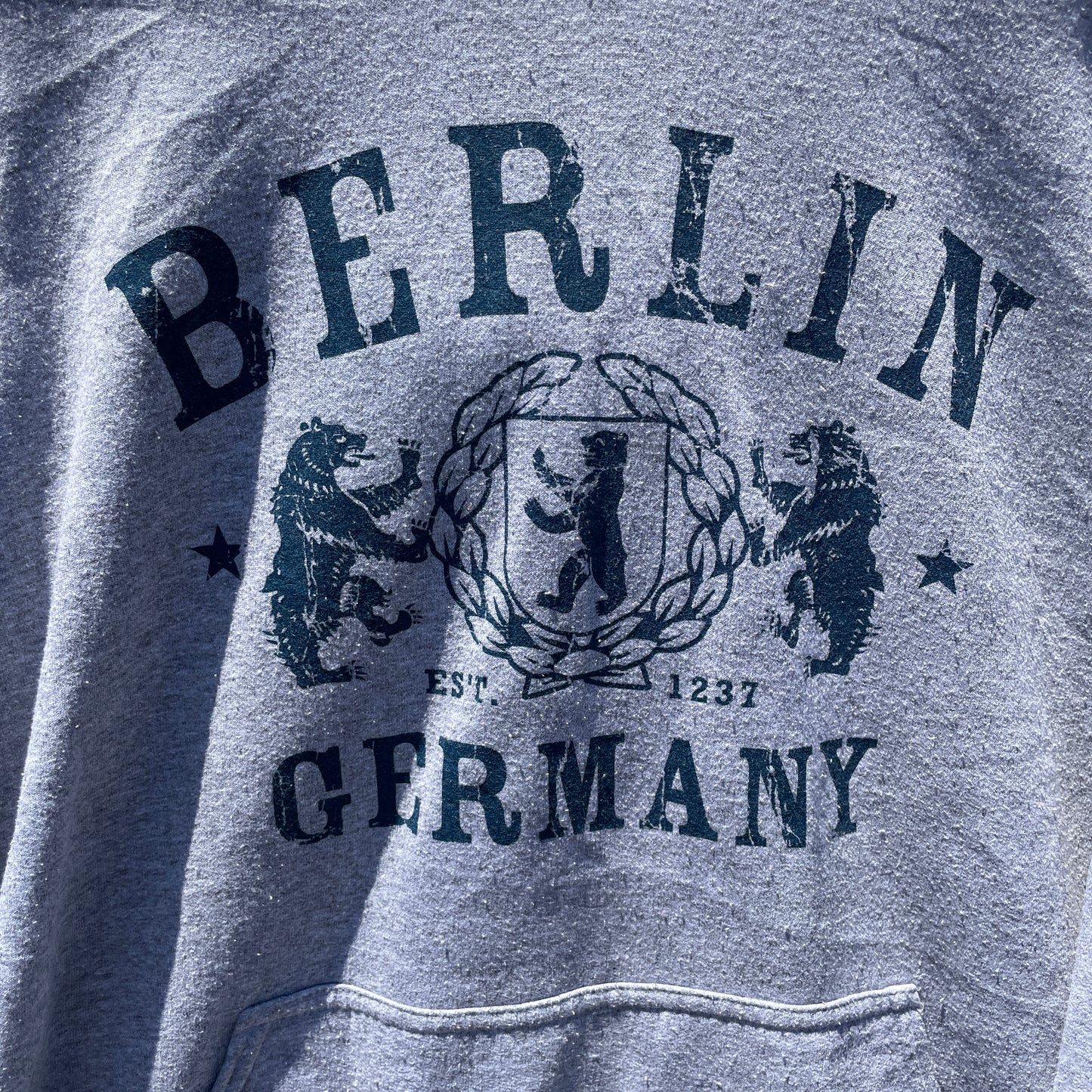 Grå Berlin Germany Hættetrøje Med Vintage Print