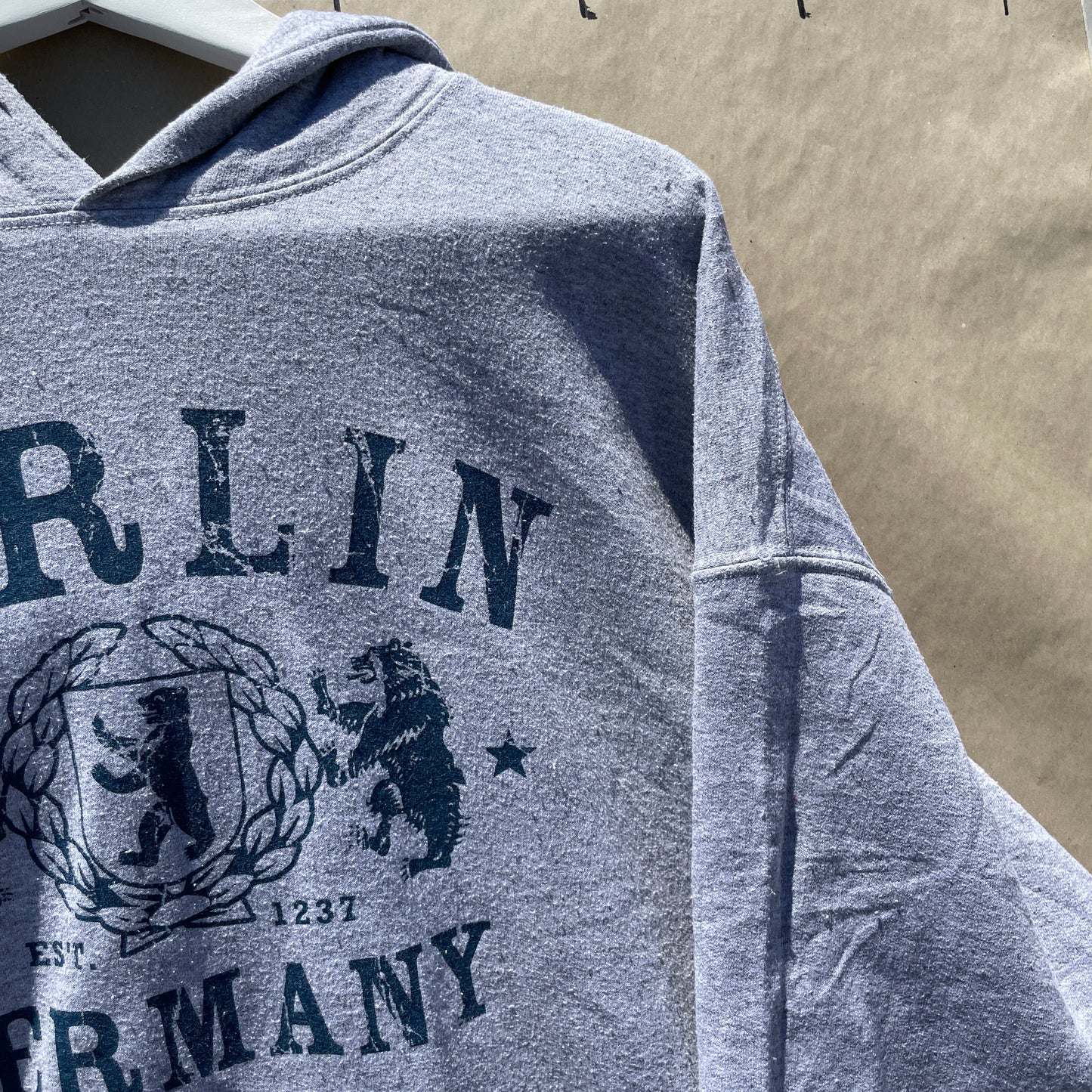 Grå Berlin Germany Hættetrøje Med Vintage Print