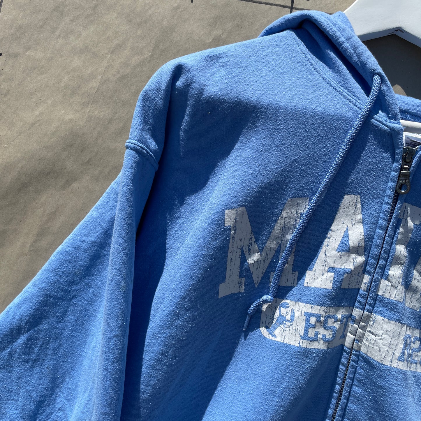 Blå Vintage ”Maine” Hoodie