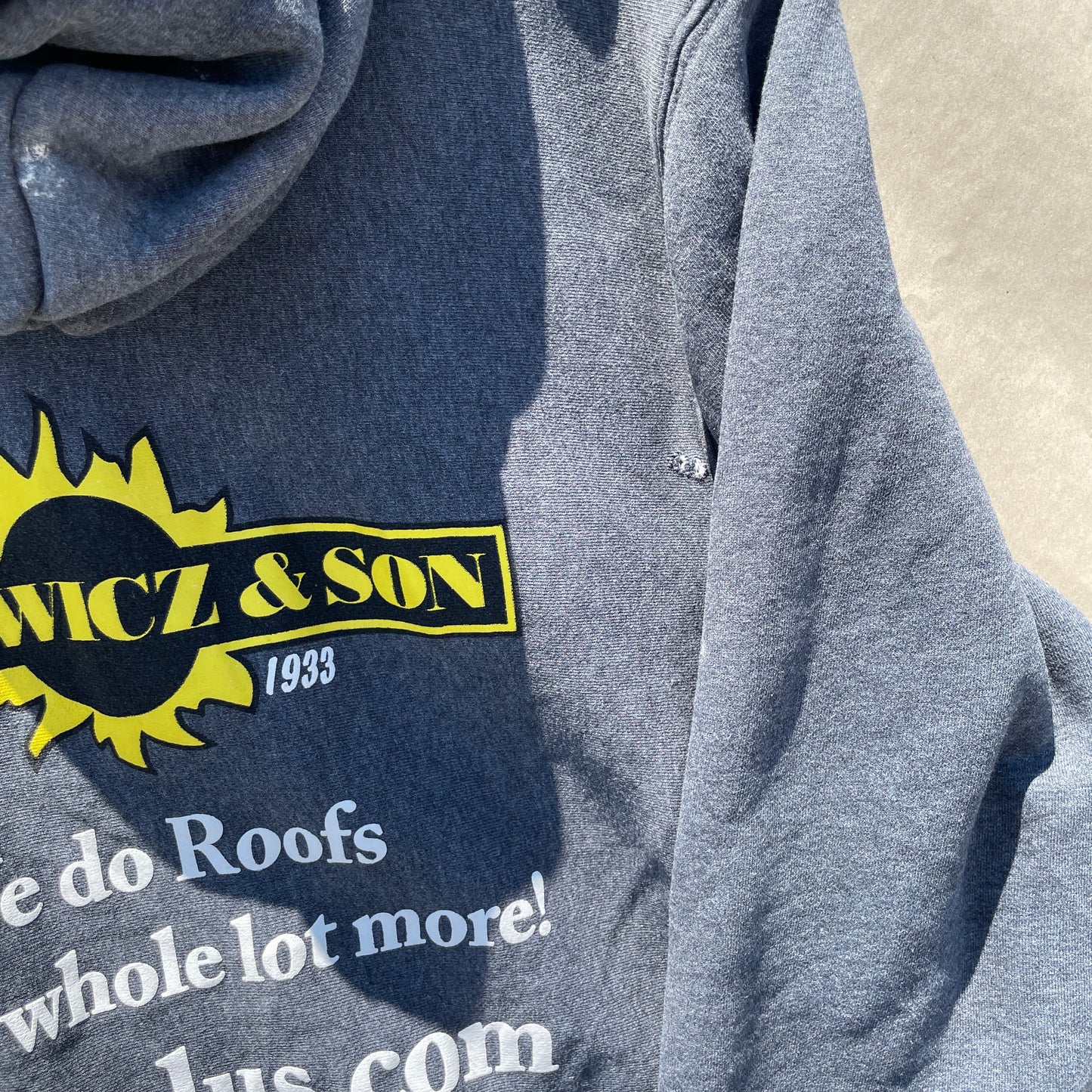 Mørkegrå Vintage Jancewicz & Son Hoodie Med Gul Print