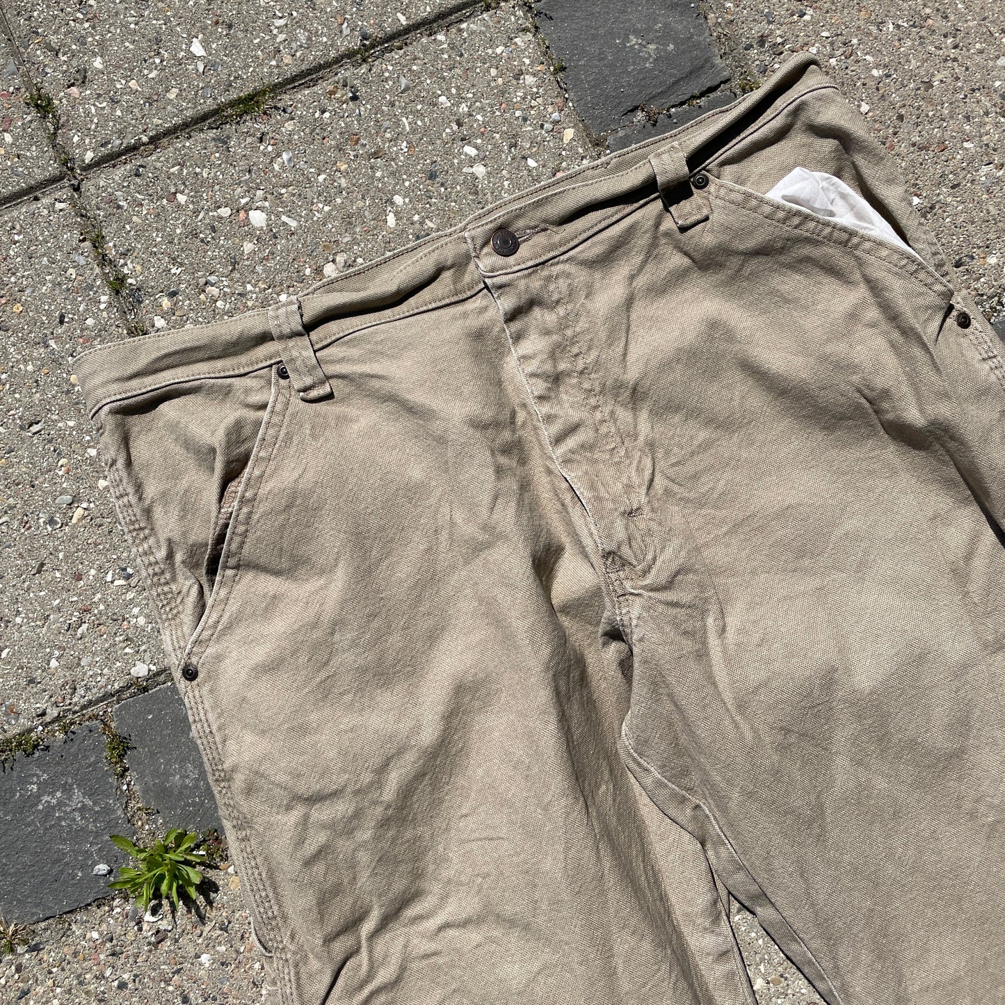 Vintage Beige Wrangler Carpenter Bukser