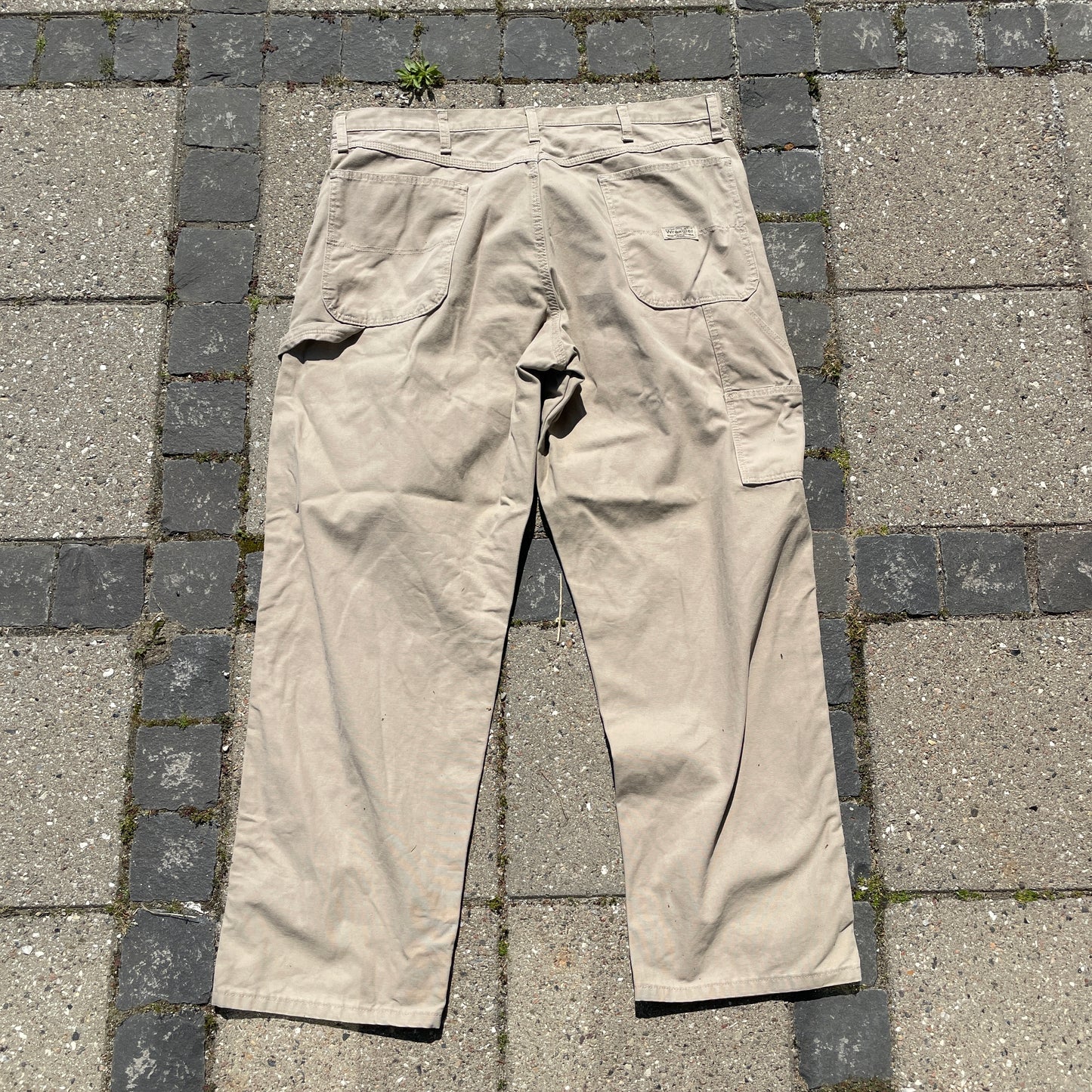 Beige Wrangler Carpenter Bukser I Klassisk Workwear-Stil