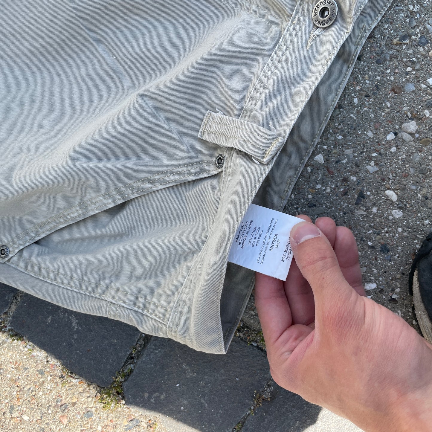 Beige Wrangler Vintage Cargo Bukser I Kraftigt Bomuld