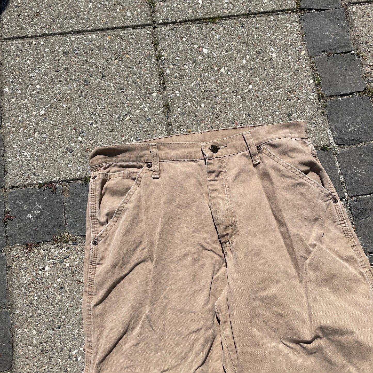 Lysebrune Wrangler Vintage Cargo Bukser I Kraftigt Bomuld