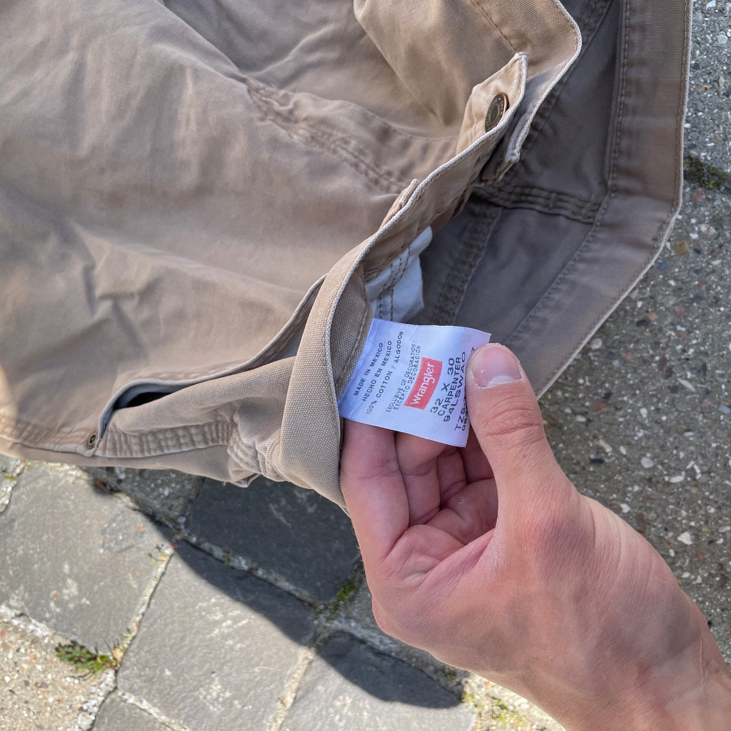 Lysebrune Wrangler Vintage Cargo Bukser I Kraftigt Bomuld