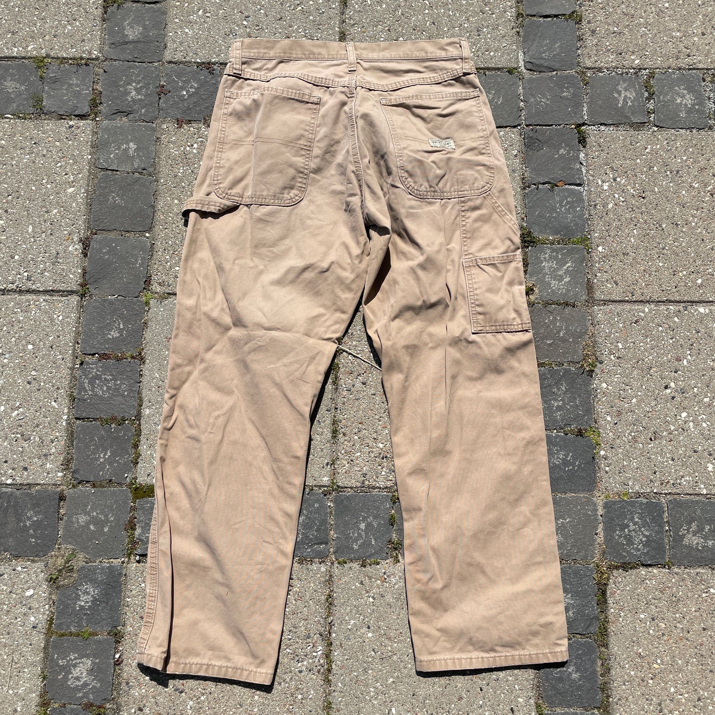 Lysebrune Wrangler Vintage Cargo Bukser I Kraftigt Bomuld