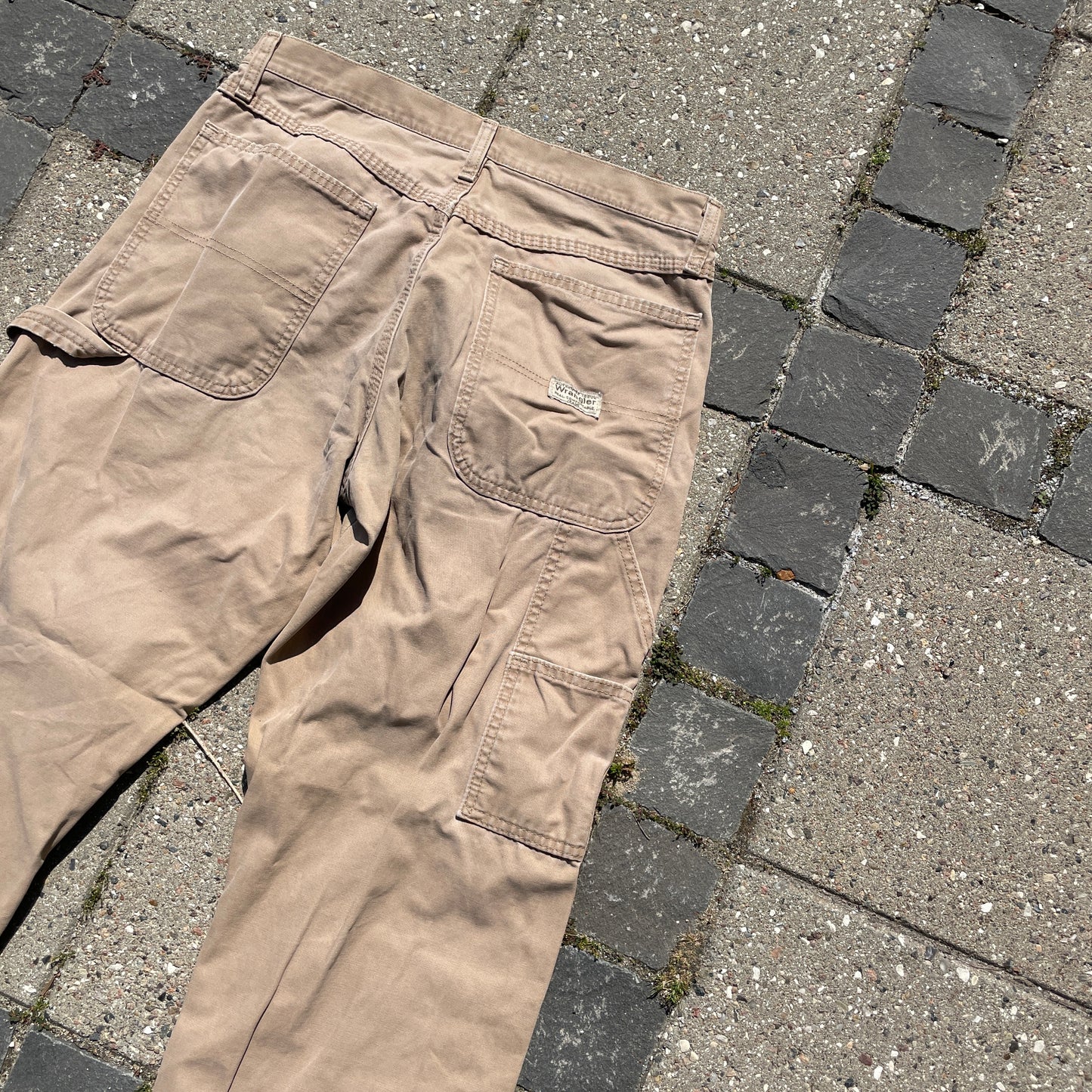 Lysebrune Wrangler Vintage Cargo Bukser I Kraftigt Bomuld