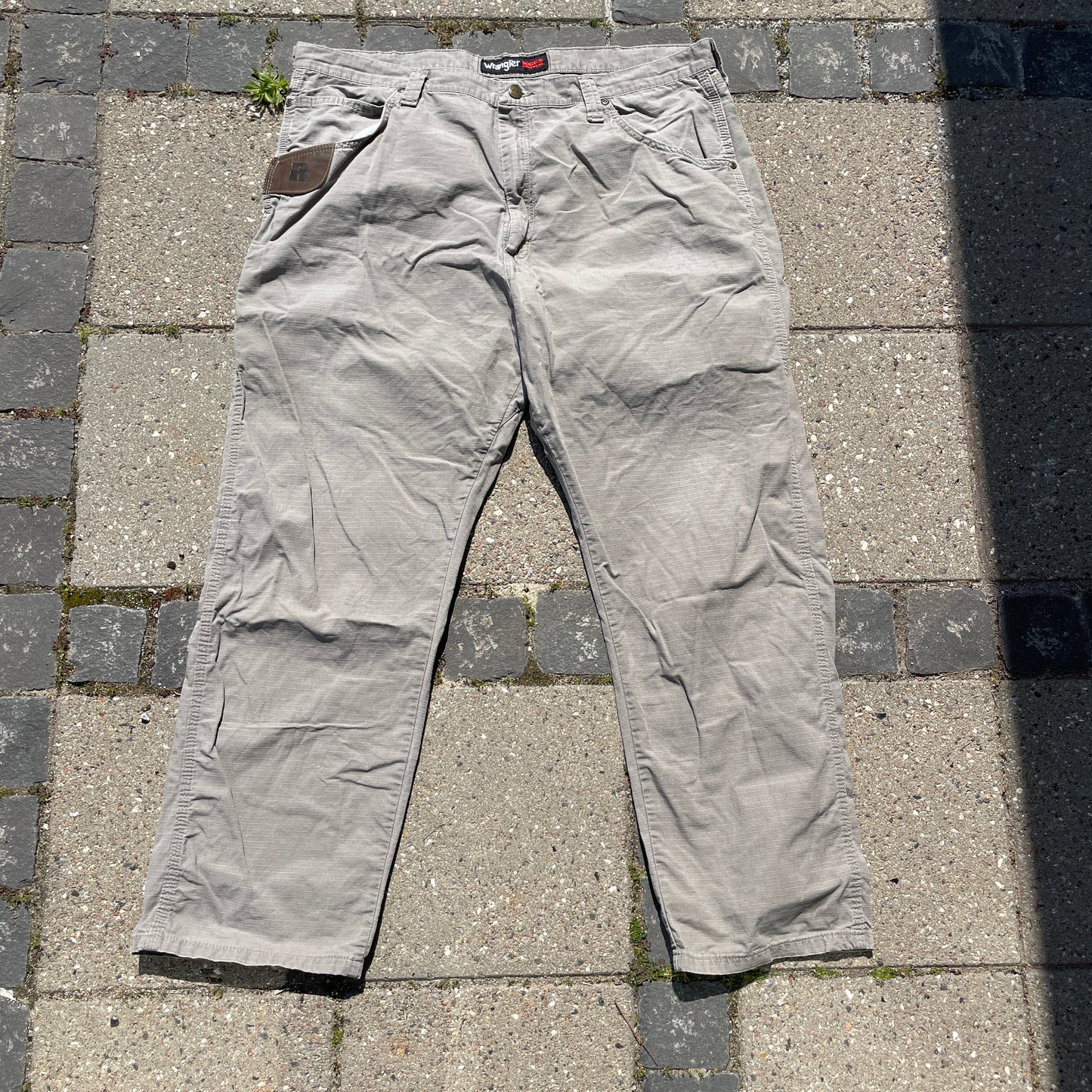 Grå Wrangler Riggs Workwear Cargo Bukser I Ripstop Bomuld