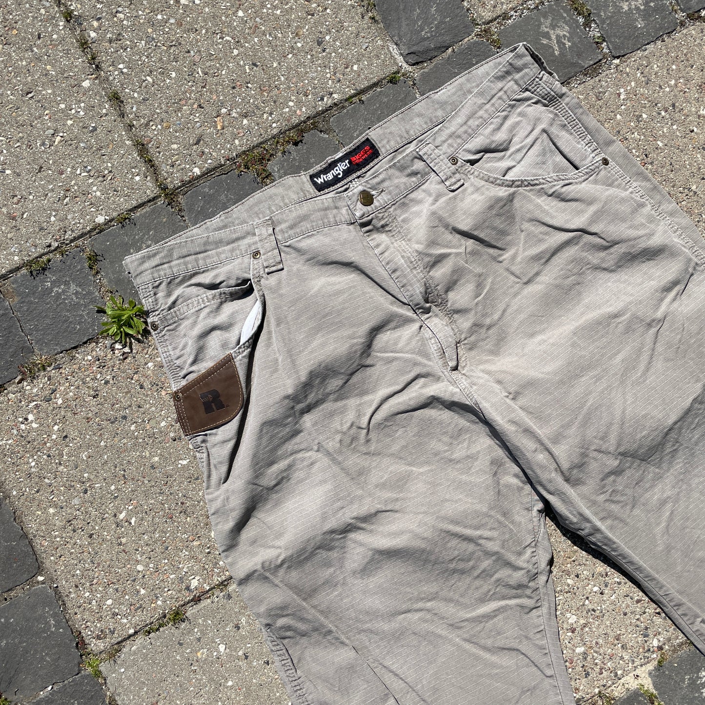 Grå Wrangler Riggs Workwear Cargo Bukser I Ripstop Bomuld
