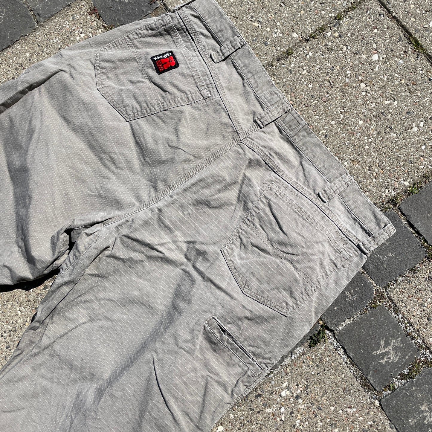 Grå Wrangler Riggs Workwear Cargo Bukser I Ripstop Bomuld