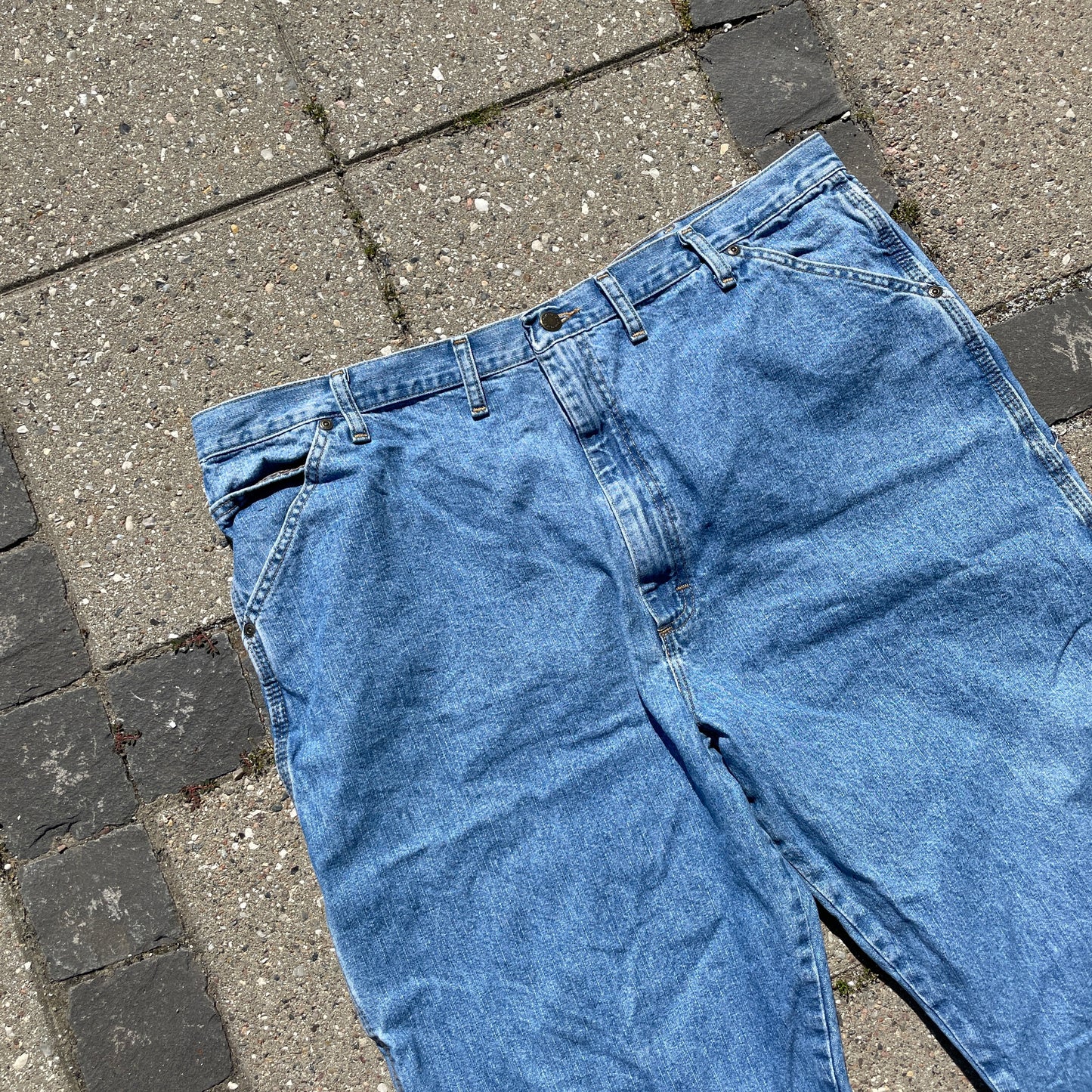 Vintage Lyseblå Wrangler Carpenter Jeans I Loose Fit