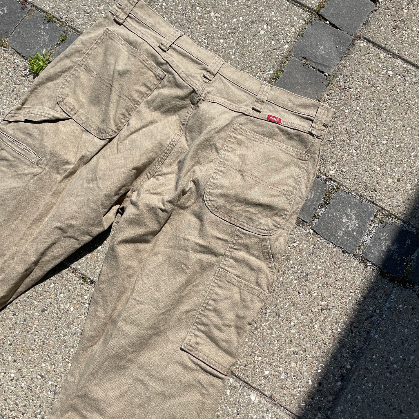 Vintage Lysebrune Wrangler Cargo Bukser Med Lommer