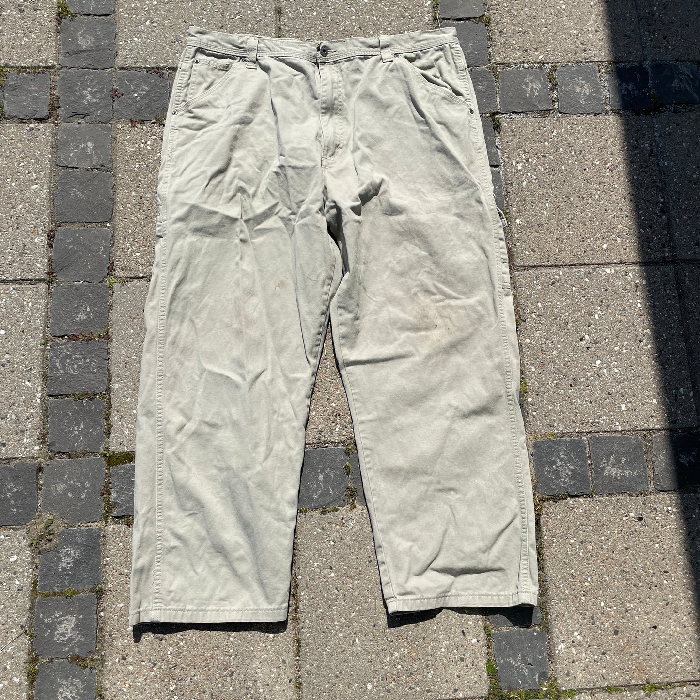 Beige Wrangler Workwear Bukser I Kraftig Bomuld
