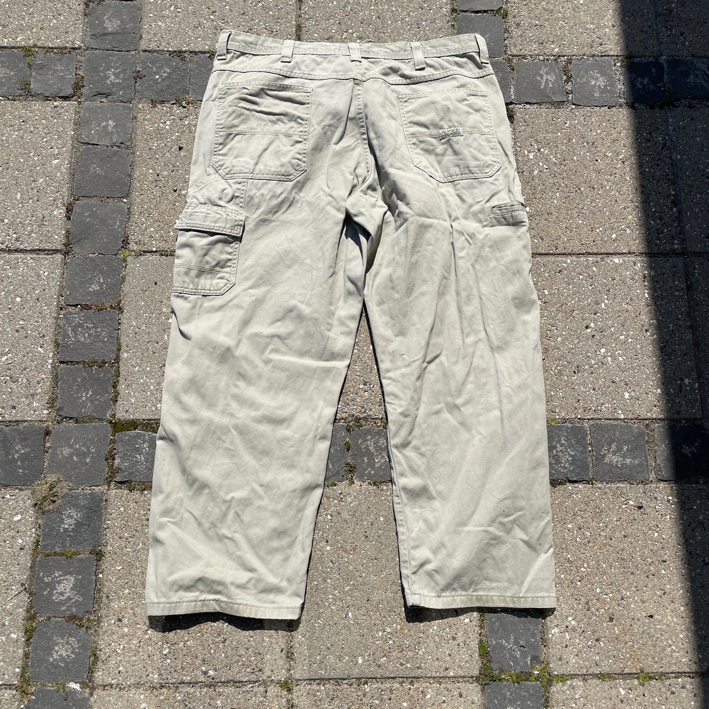 Beige Wrangler Workwear Bukser I Kraftig Bomuld