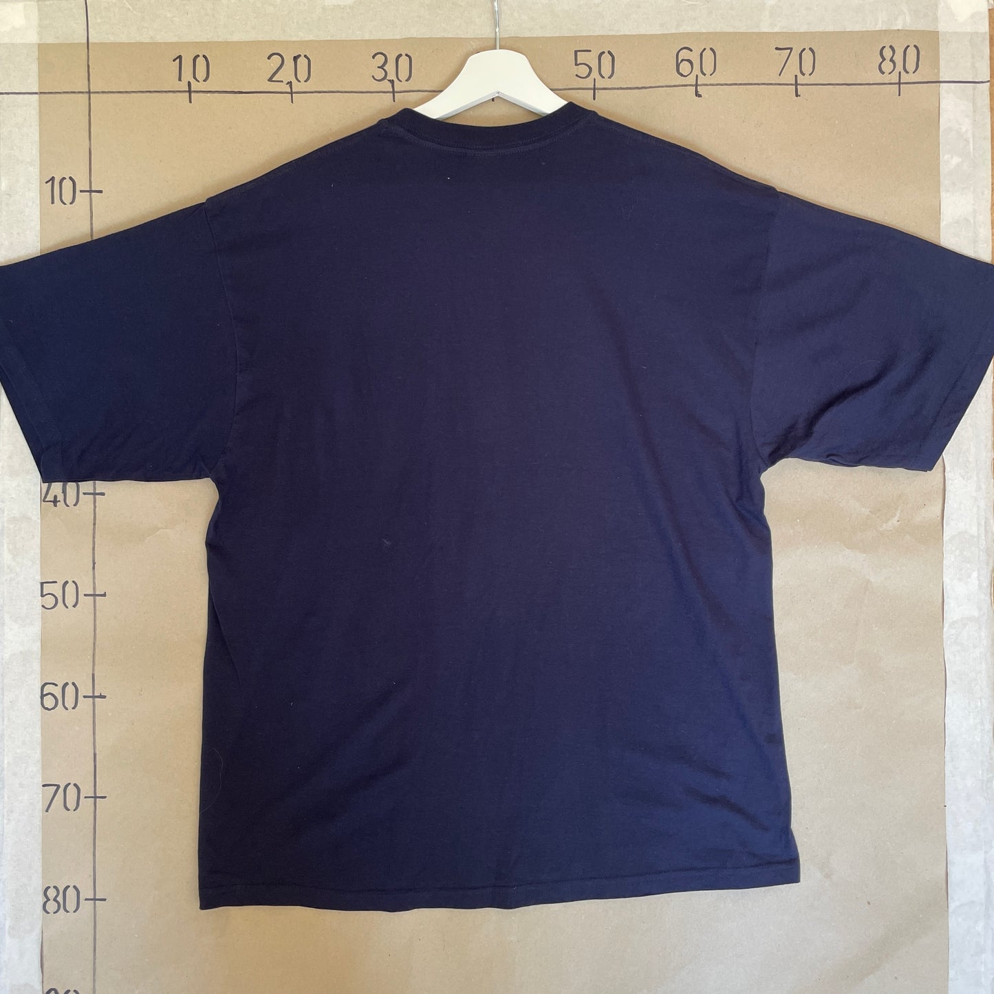 Blå Vintage Broderet Blomster T-Shirt