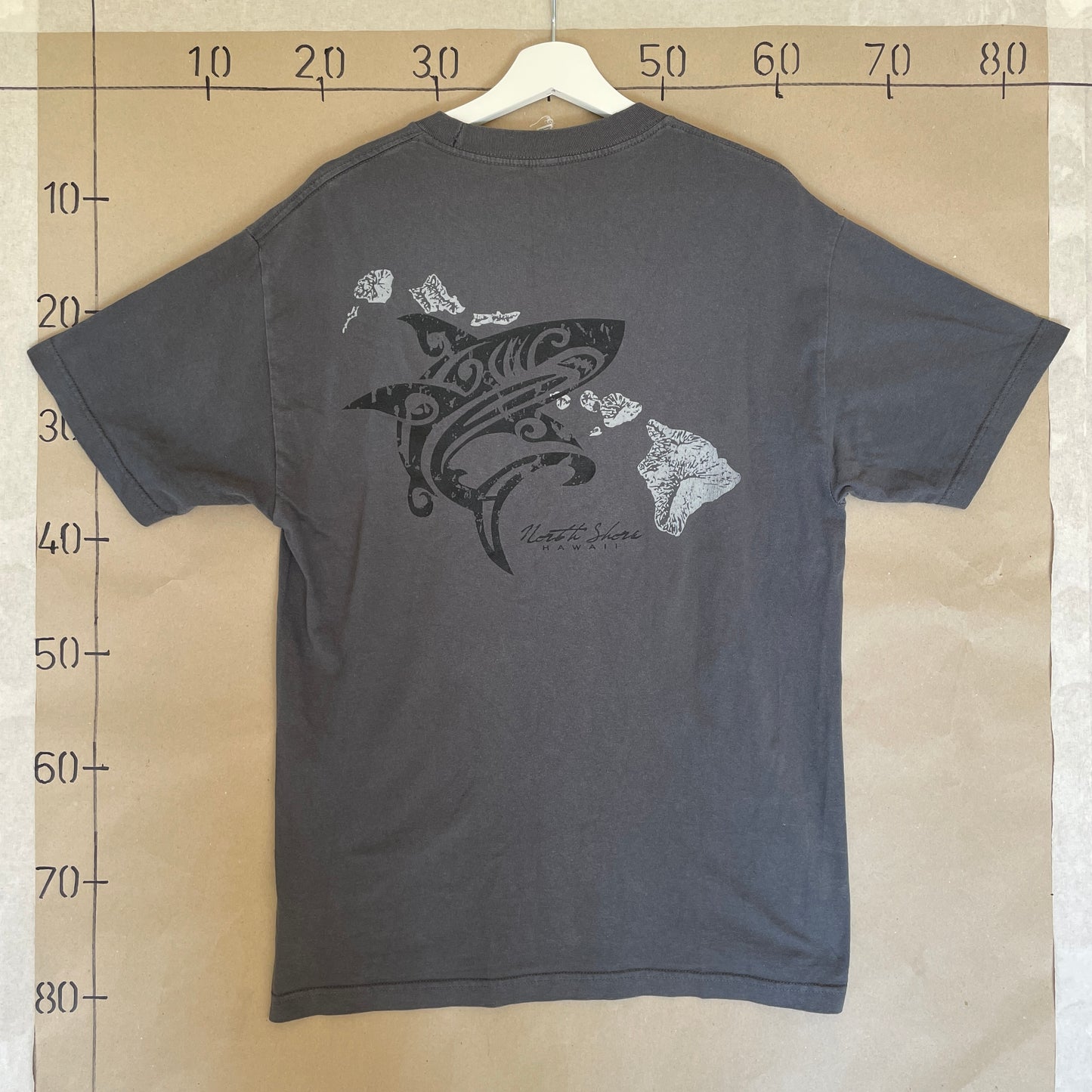 Grå Vintage Hawaii Haj T-Shirt
