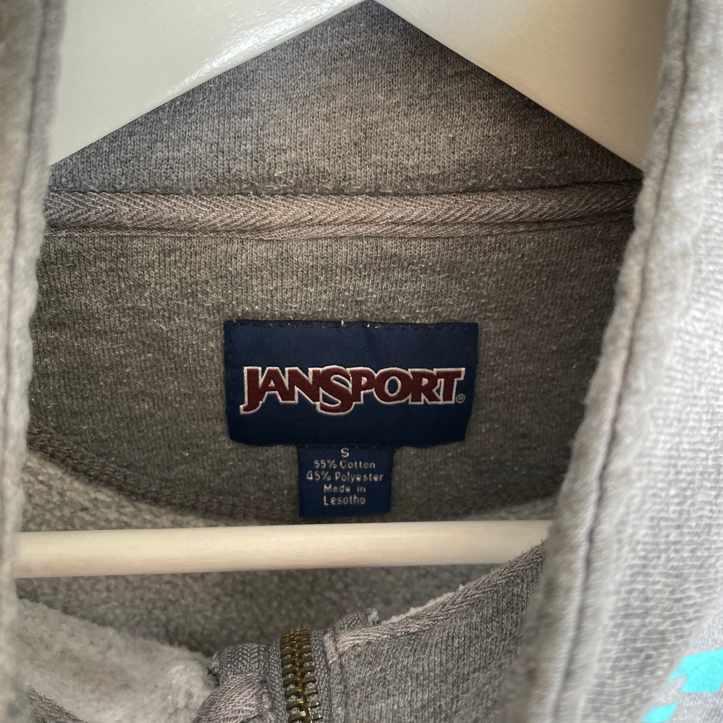 Grå Vintage Jansport Bradley University Half-Zip Sweatshirt