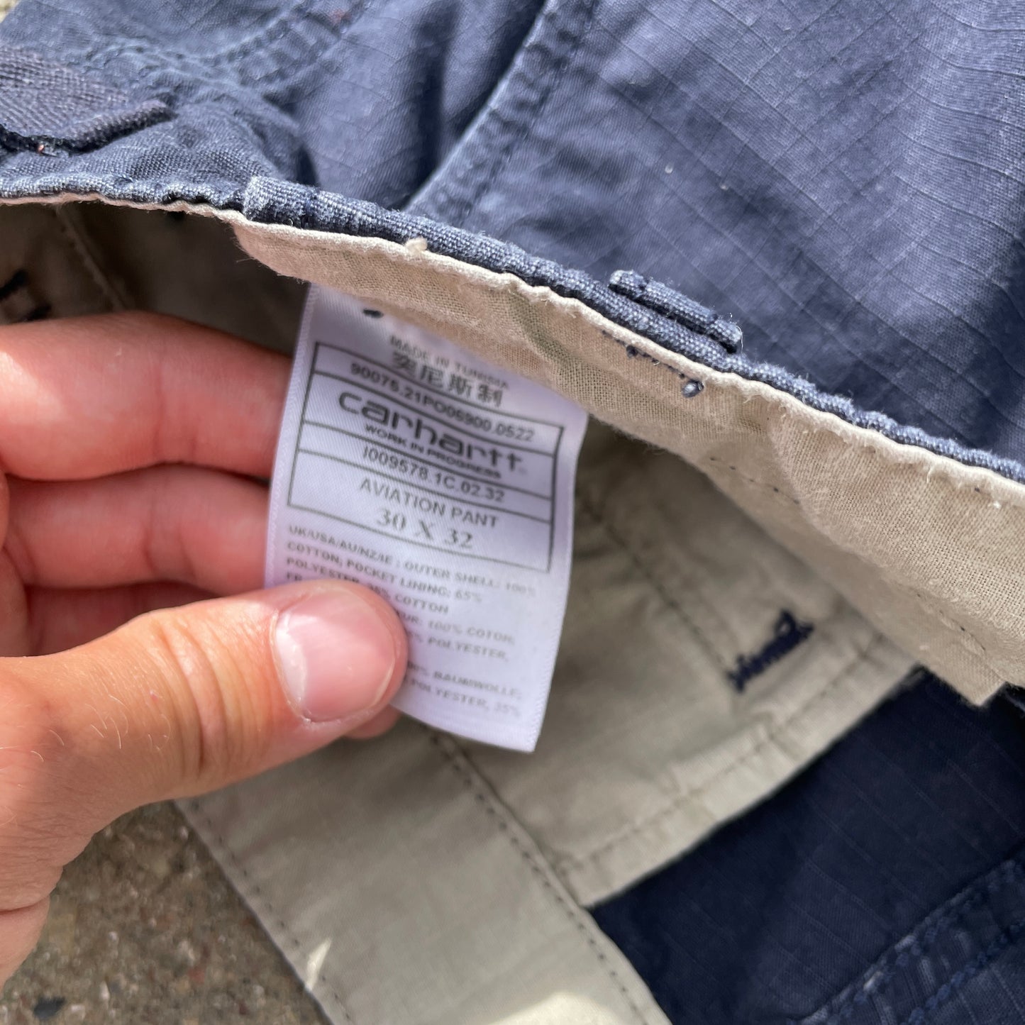 Carhartt Navy Aviation Cargo Bukser – Vintage Workwear Stil