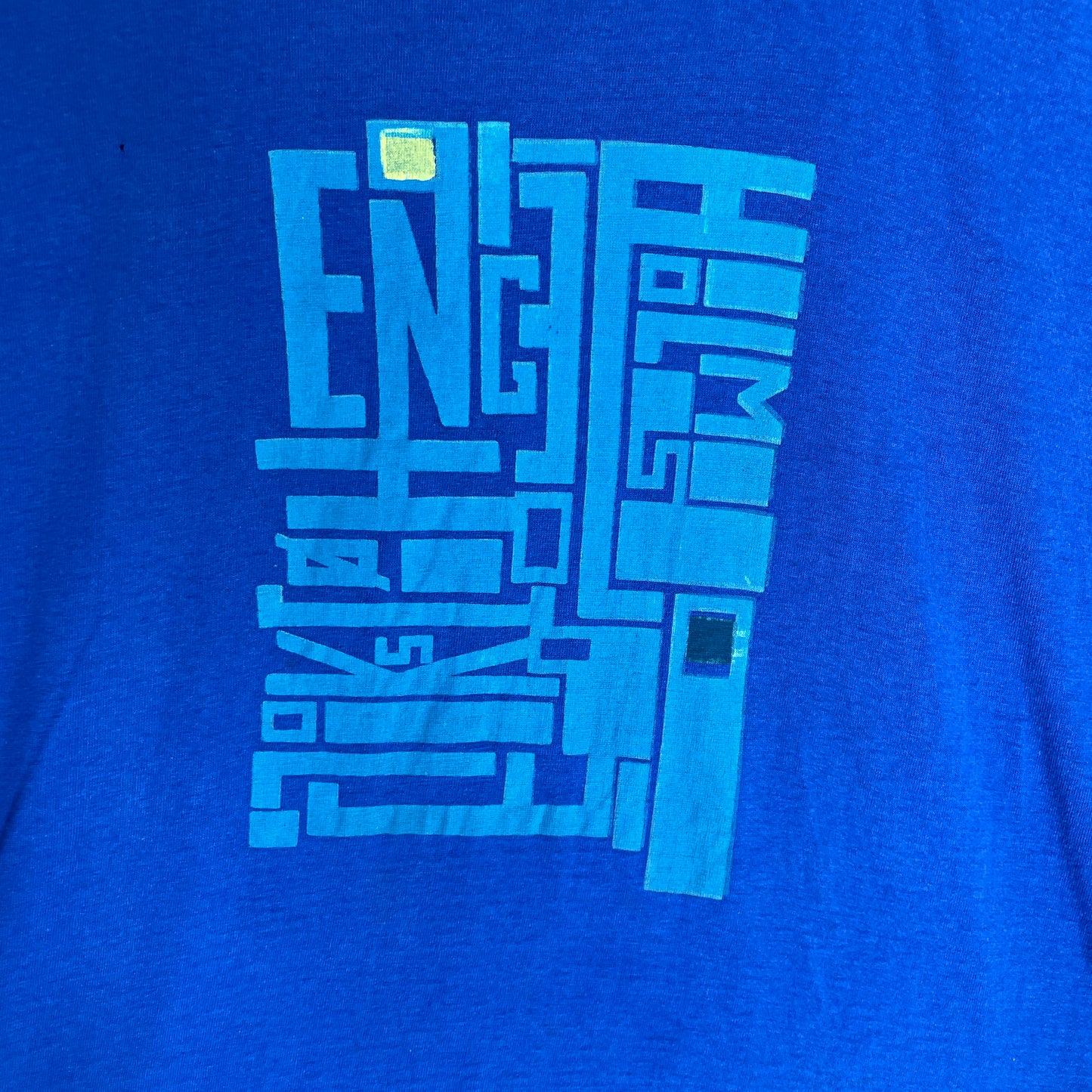 Blå Vintage T-Shirt Med Grafisk Typografi Print
