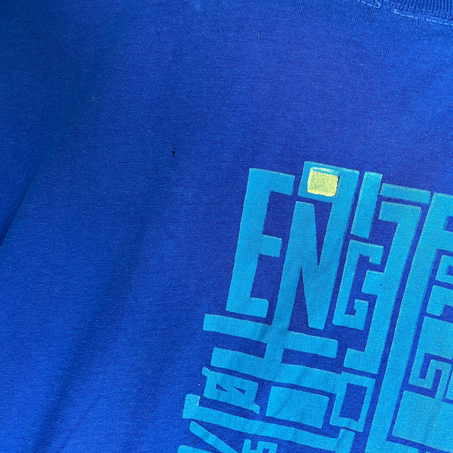 Blå Vintage T-Shirt Med Grafisk Typografi Print