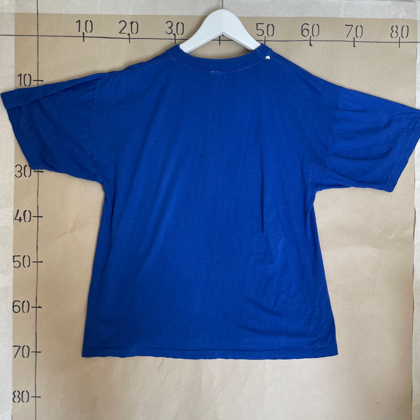 Blå Vintage T-Shirt Med Grafisk Typografi Print