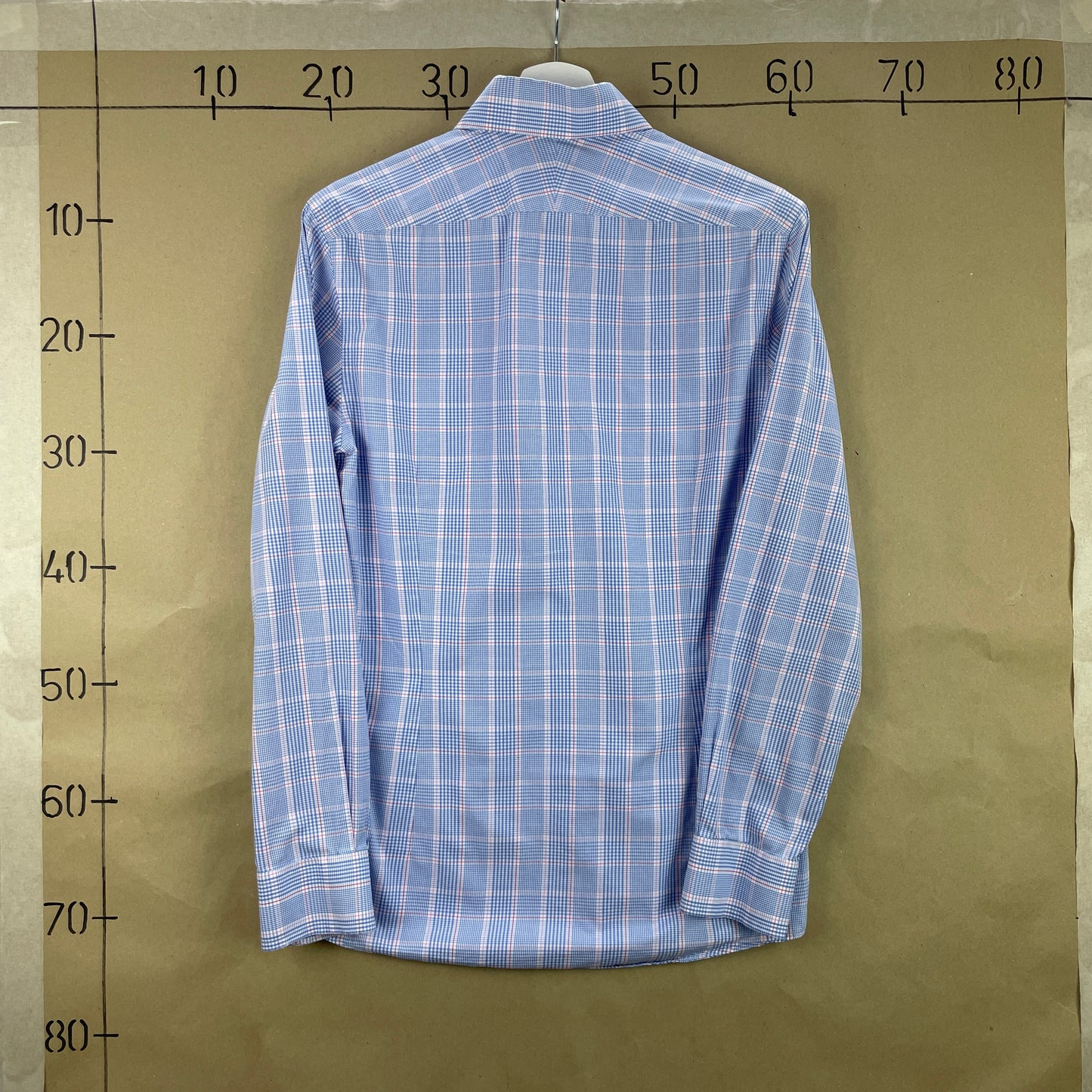 Charles Tyrwhitt Blå Og Lyserød Ternet Bomuldsskjorte Extra Slim Fit