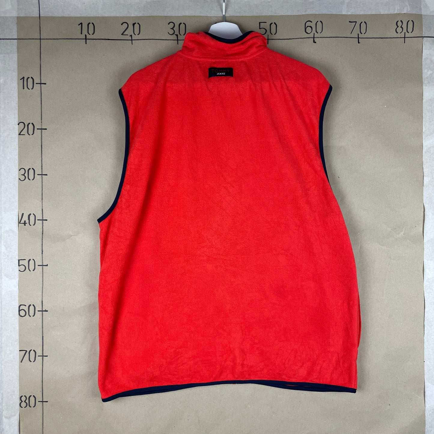 Rød Vintage Tommy Jeans Fleecevest Outdoor Stil