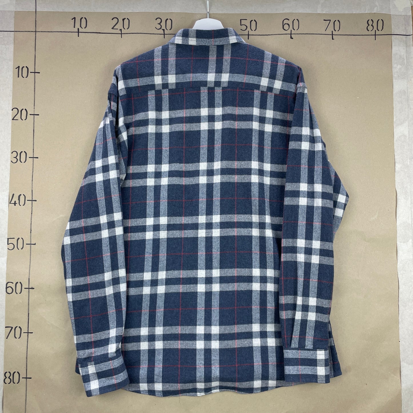 Grå/Hvid Citta Di Milano Skjorte I Børstet Flannel – Klassisk Tern, Blød Kvalitet, Regular Fit