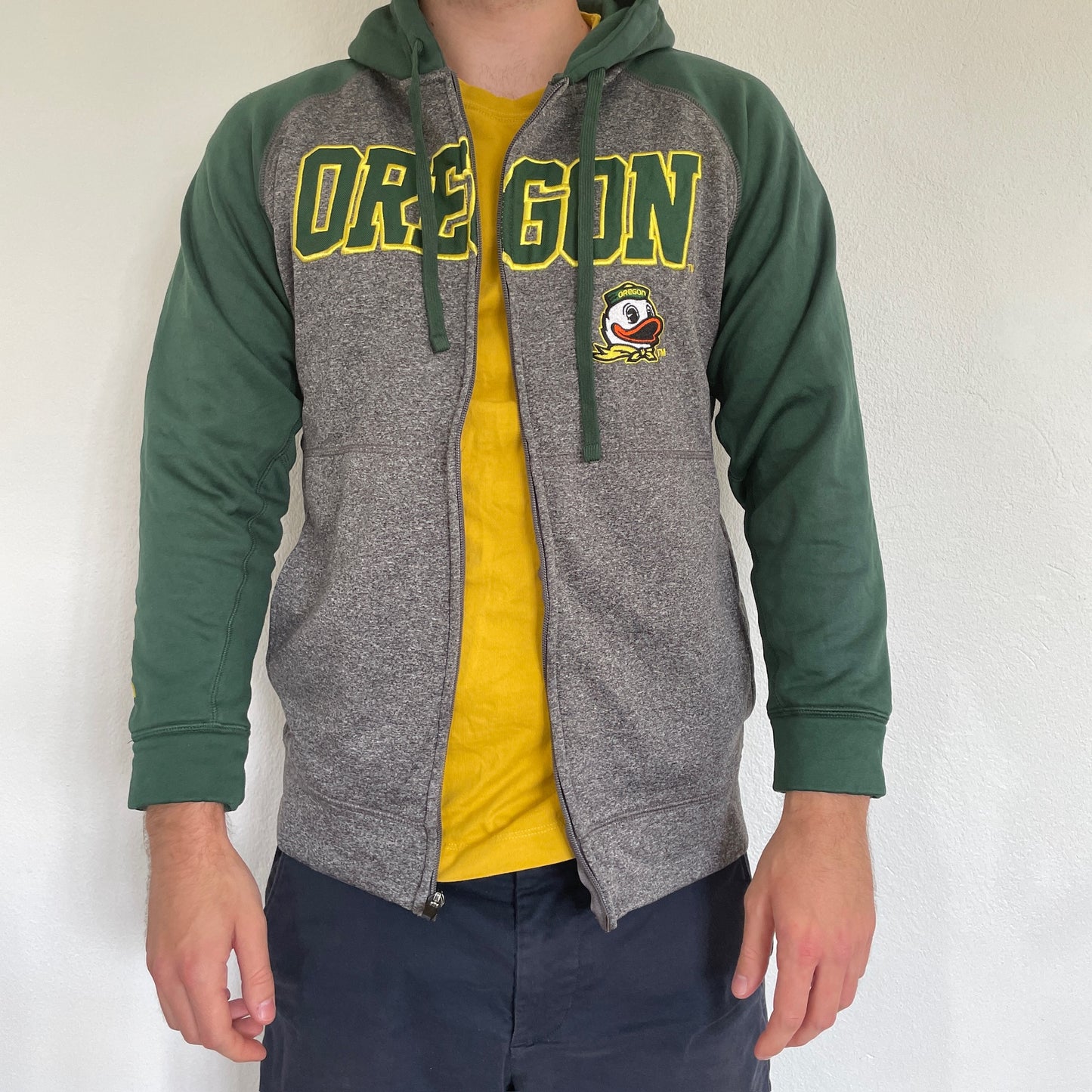 Grå & Grøn "Oregon" Champion Hoodie