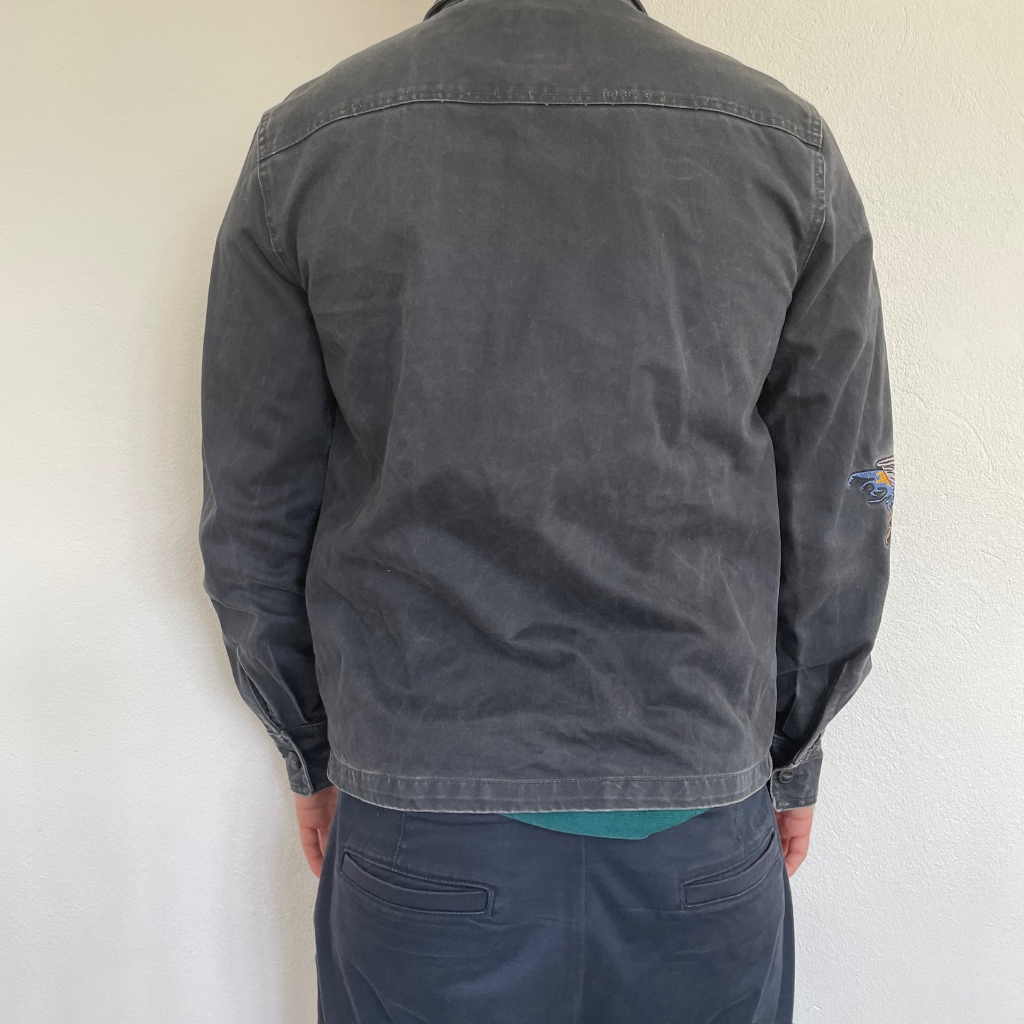 Blå "Asiatisk Inspireret" Vintage Zara Denimjakke