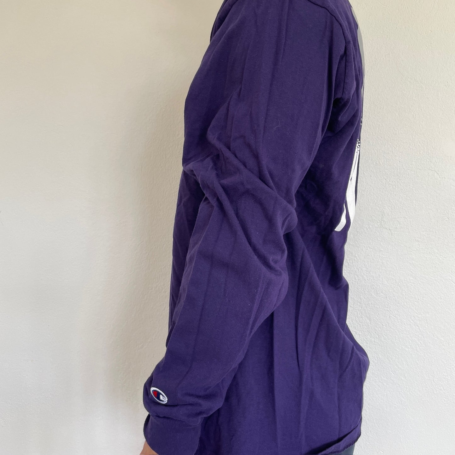 Langærmet Lilla Vintage Champion "Gonzaga" T-Shirt