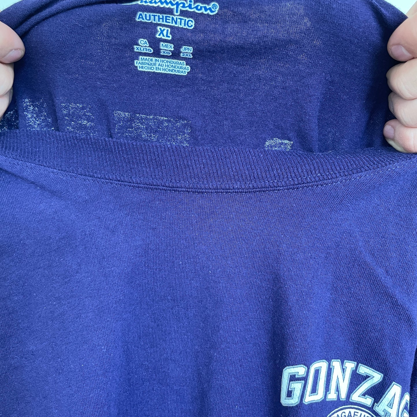 Langærmet Lilla Vintage Champion "Gonzaga" T-Shirt