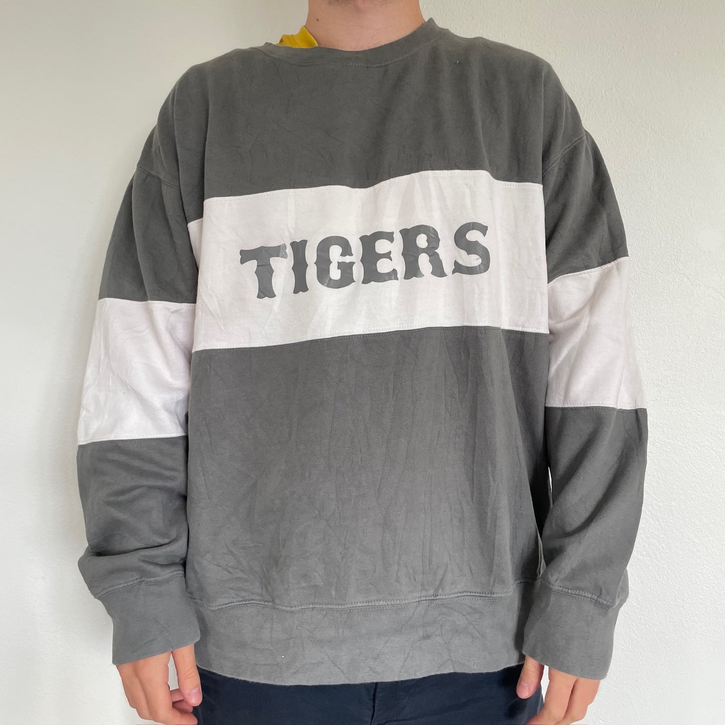 Grå & Hvid Vintage "Tigers" Sweatshirt