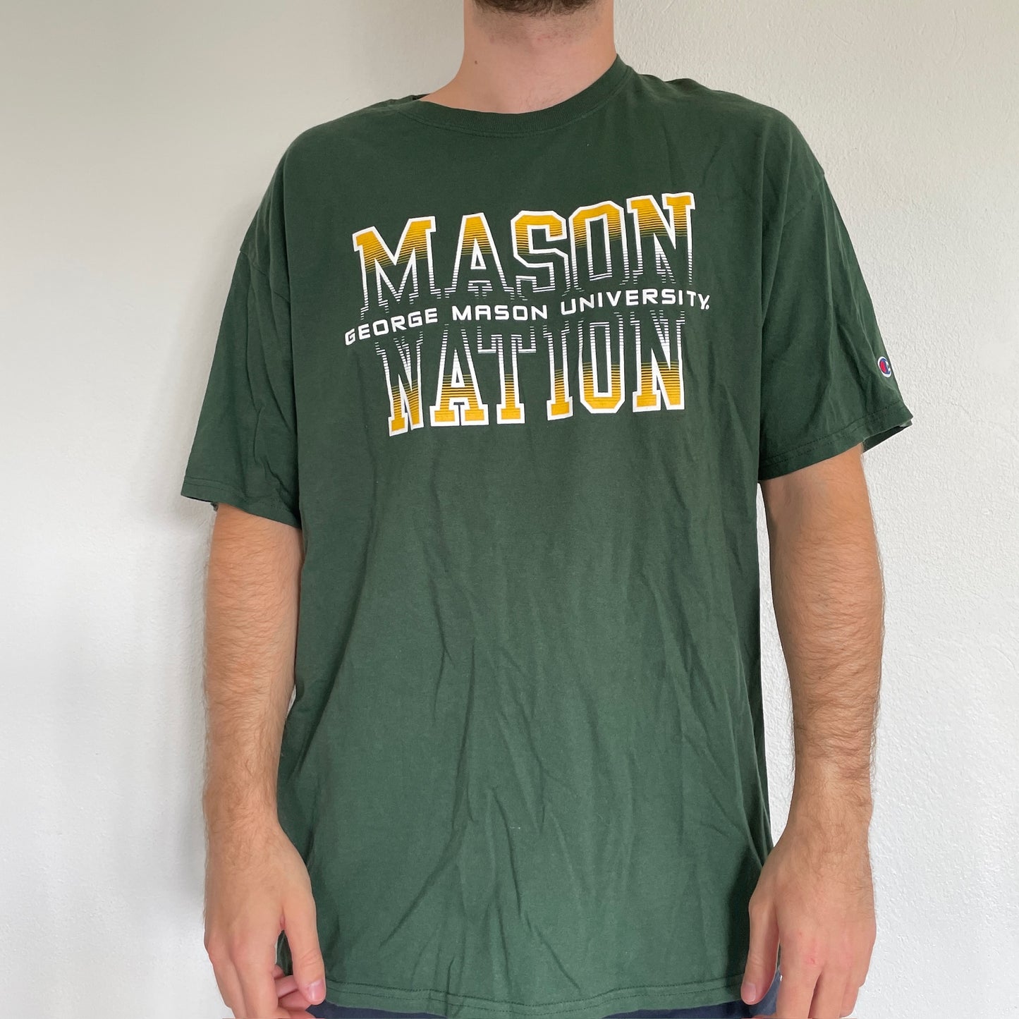 Grøn Champion "George Mason University" T-Shirt