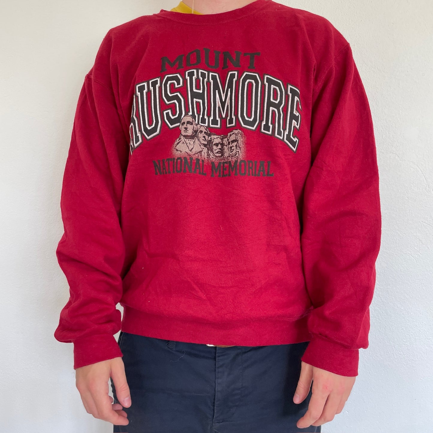 Bordeaux Rød Vintage "Mount Rushmore" Sweatshirt