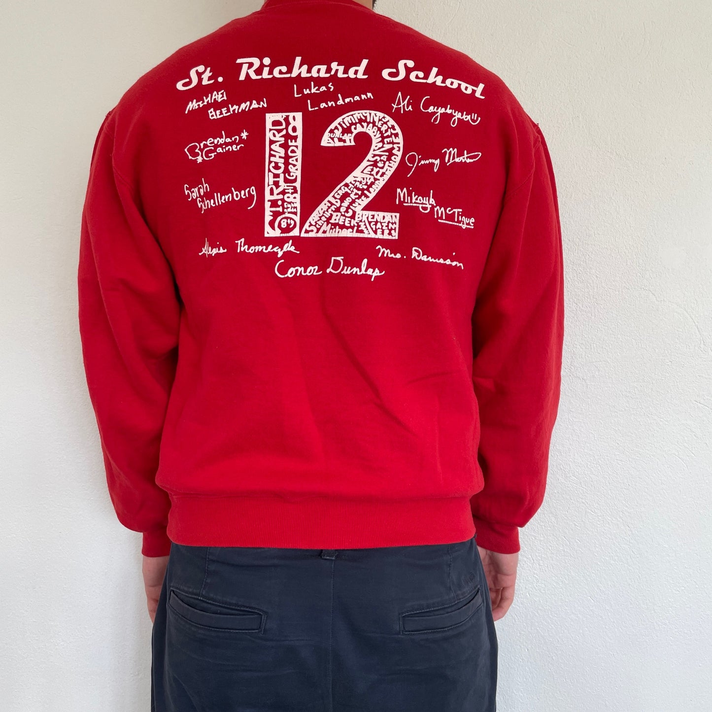 Rød Vintage "St. Richards School" Sweatshirt